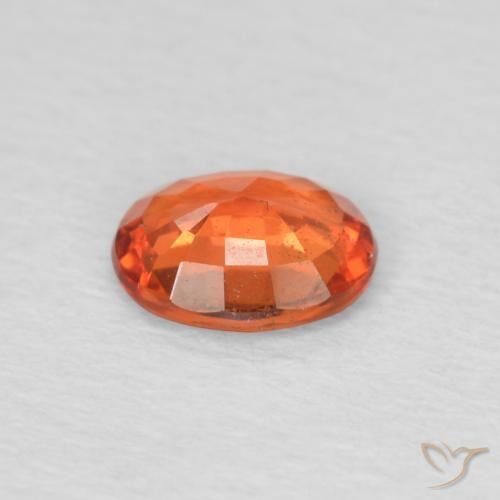 Sapphire Gemstone in 5.3 x 4.3 mm Size for Sale, Sapphire Stone in Fire Orange Color