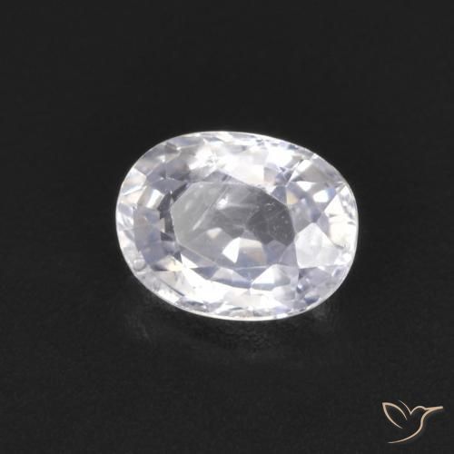 0.52 ct White Sapphire Stone, Natural Sapphire in Oval Facet Shape for Sale