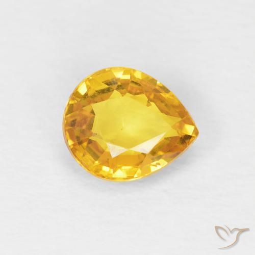 0.88ct Natural Golden Sapphire, Pear Shape, VVS-VS