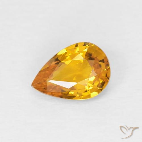 0.83ct Natural Apricot Orange Sapphire, Pear Shape, VVS