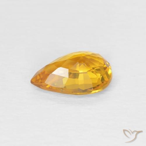 Sapphire Gemstone in 7 x 5 mm (calibrated) Size for Sale, Sapphire Stone in Apricot Orange Color