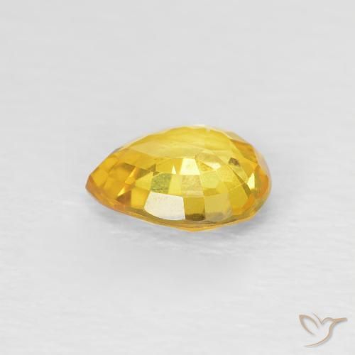 Sapphire Gemstone in 6.1 x 5.1 mm Size for Sale, Sapphire Stone in Golden Color