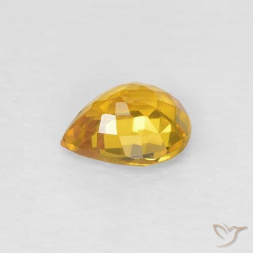 Sapphire Gemstone in 5.8 x 4.9 mm Size for Sale, Sapphire Stone in Golden Color