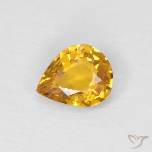 0.54ct Natural Golden Sapphire, Pear Shape, VS