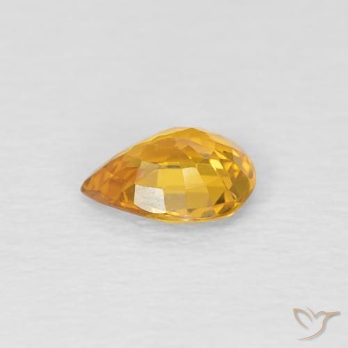 Sapphire Gemstone in 5.9 x 4.8 mm Size for Sale, Sapphire Stone in Golden Color