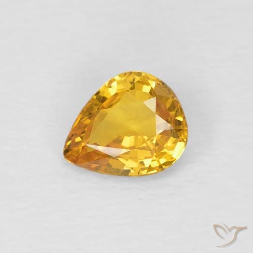 0.60ct Natural Golden Sapphire, Pear Shape, VS