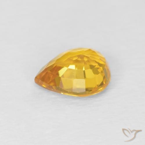 Sapphire Gemstone in 6.2 x 5.1 mm Size for Sale, Sapphire Stone in Golden Color