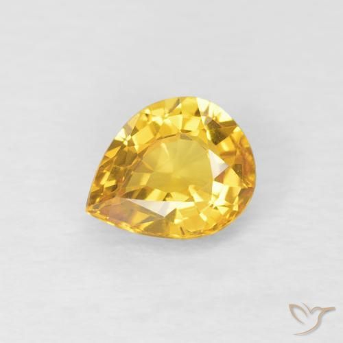 0.62ct Natural Golden Sapphire, Pear Shape, VS