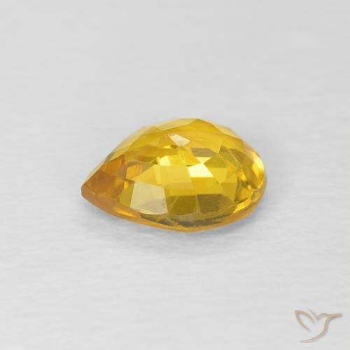Sapphire Gemstone in 6.3 x 5.3 mm Size for Sale, Sapphire Stone in Golden Color