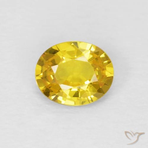 0.69ct Natural Medium Yellow Sapphire, Oval, VS