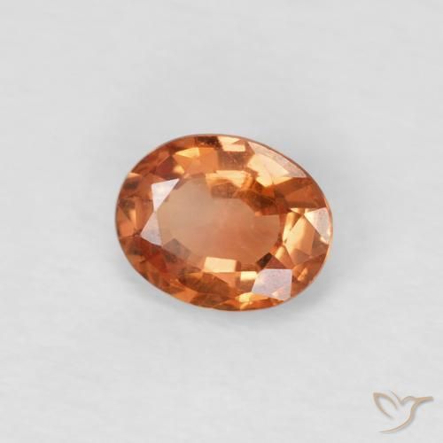 0.49 ct Orange Sapphire Stone, Natural Sapphire in Oval Facet Shape for Sale