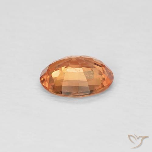Sapphire Gemstone in 5.4 x 4.3 mm Size for Sale, Sapphire Stone in Light Brownish Orange Color