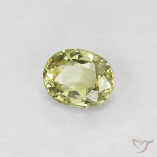 0.50 ct Yellow Sapphire Stone, Natural Sapphire in Oval Facet Shape for Sale