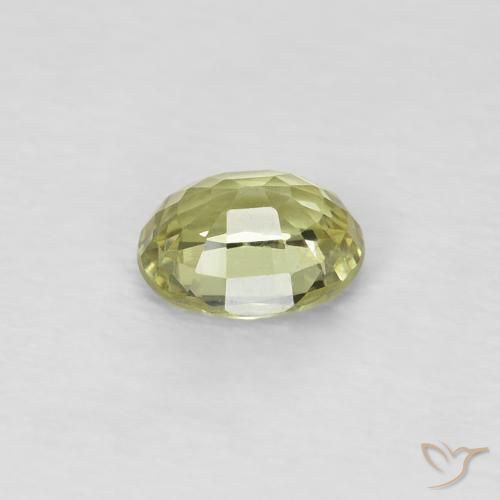 Sapphire Gemstone in 5 x 4 mm (calibrated) Size for Sale, Sapphire Stone in Light Greenish Yellow Color