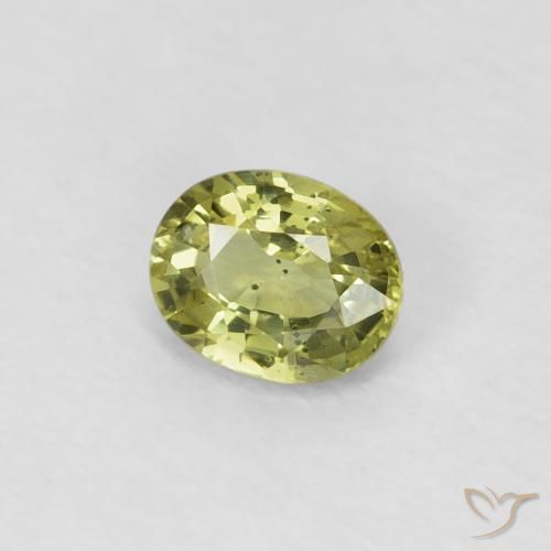0.52 ct Yellow Sapphire Stone, Natural Sapphire in Oval Facet Shape for Sale