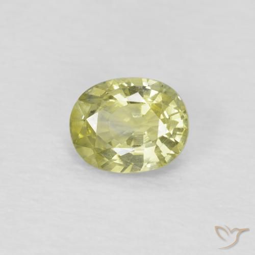 0.48ct Natural Light Yellow Sapphire, Oval, VS