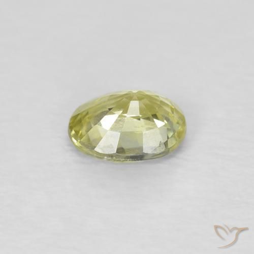 Sapphire Gemstone in 5.2 x 4.1 mm Size for Sale, Sapphire Stone in Light Yellow Color