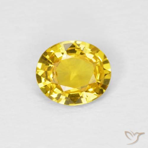 0.62ct Natural Medium Yellow Sapphire, Oval, VVS
