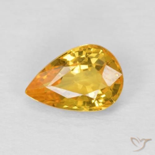 0.86ct Natural Orange-Gold Sapphire, Pear Shape, VVS
