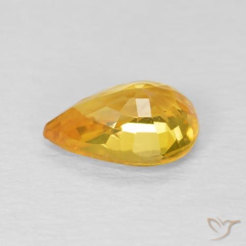 Sapphire Gemstone in 7 x 5 mm (calibrated) Size for Sale, Sapphire Stone in Orange-Gold Color