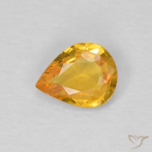 0.50ct Natural Dark Golden Sapphire, Pear Shape, VS