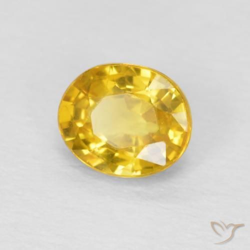 0.93 ct Golden Sapphire Stone, Natural Sapphire in Oval Facet Shape for Sale