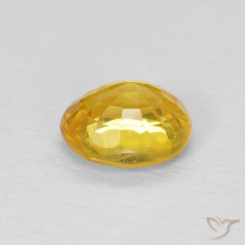 Sapphire Gemstone in 6.1 x 5 mm Size for Sale, Sapphire Stone in Golden Color