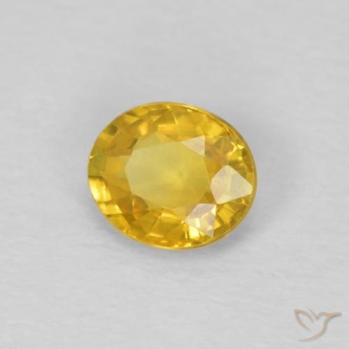 0.55 ct Golden Sapphire Stone, Natural Sapphire in Oval Facet Shape for Sale