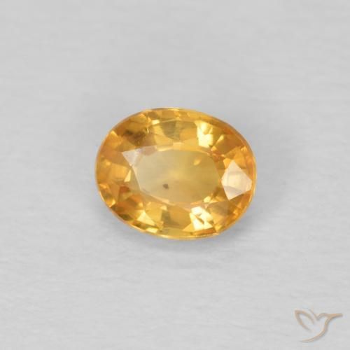 0.51 ct Golden Sapphire Stone, Natural Sapphire in Oval Facet Shape for Sale