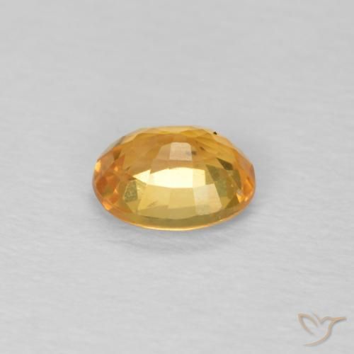 Sapphire Gemstone in 5 x 4 mm (calibrated) Size for Sale, Sapphire Stone in Orange-Gold Color