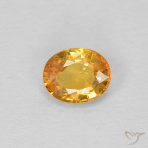 0.45ct Natural Orange-Gold Sapphire, Oval, VVS-VS