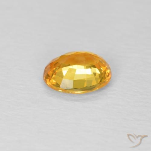 Sapphire Gemstone in 5.1 x 4.2 mm Size for Sale, Sapphire Stone in Orange-Gold Color