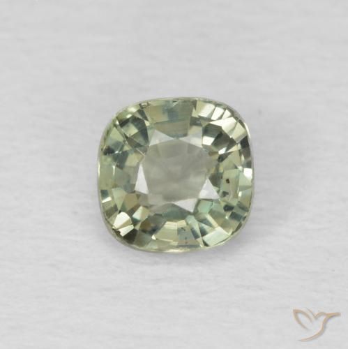 0.47ct Natural Grayish Green Sapphire, Cushion, VS
