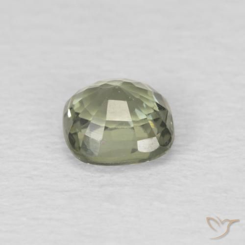 Sapphire Gemstone in 4.2 x 4.2 mm Size for Sale, Sapphire Stone in Grayish Green Color