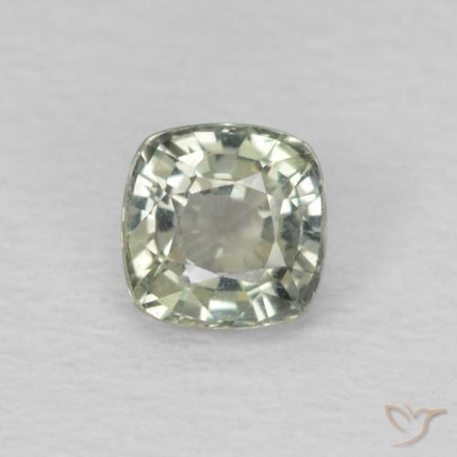 0.53ct Natural Light Sage Green Sapphire, Cushion, VS