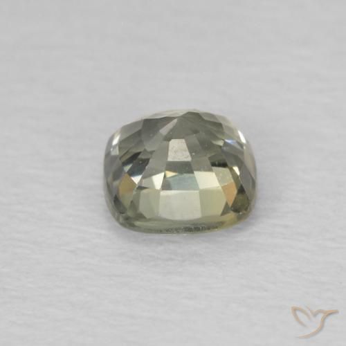 Sapphire Gemstone in 4.3 x 4.2 mm Size for Sale, Sapphire Stone in Light Sage Green Color