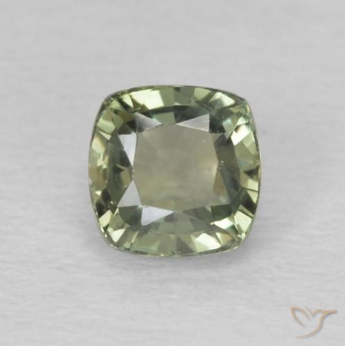 0.75ct Natural Light Forest Green Sapphire, Cushion, VS