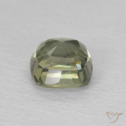 Sapphire Gemstone in 4.7 x 4.6 mm Size for Sale, Sapphire Stone in Light Forest Green Color