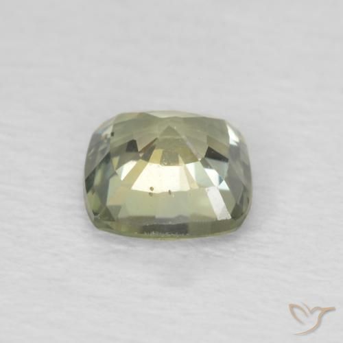 Sapphire Gemstone in 4.6 x 4.5 mm Size for Sale, Sapphire Stone in Light Forest Green Color