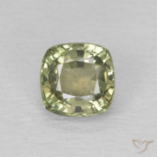 0.66ct Natural Sage Green Sapphire, Cushion, VS