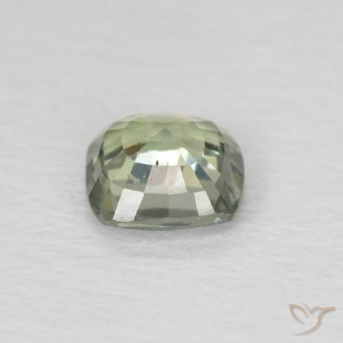 Sapphire Gemstone in 4.5 x 4.4 mm Size for Sale, Sapphire Stone in Light Sage Green Color