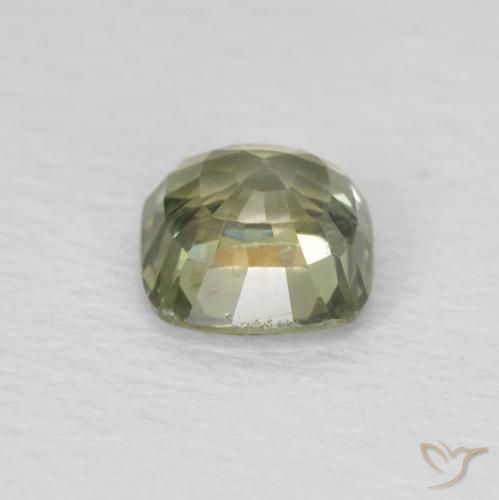 Sapphire Gemstone in 4.4 x 4.4 mm Size for Sale, Sapphire Stone in Light Pear Green Color