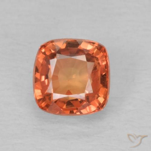 0.74ct Natural Orange Red Sapphire, Cushion, VVS