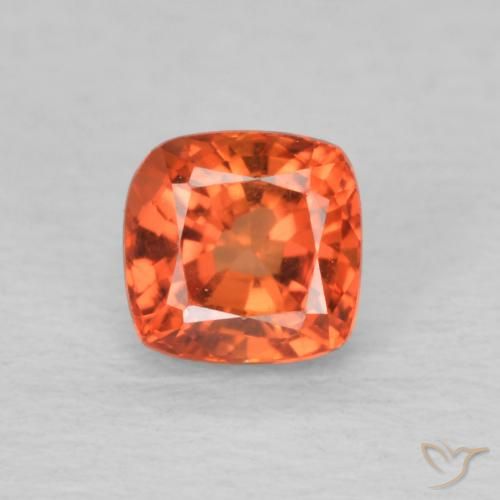 0.56ct Natural Fire Orange Sapphire, Cushion, VVS
