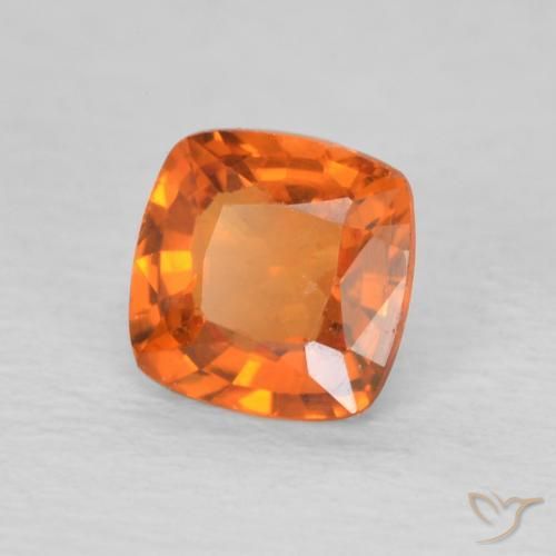 0.50 ct Orange Sapphire Stone, Natural Sapphire in Cushion-Cut Shape for Sale