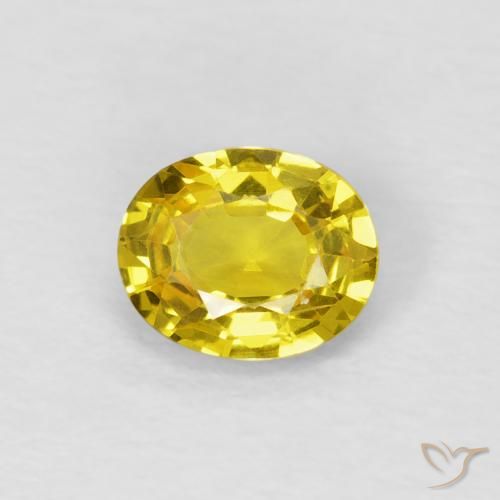 0.64ct Natural Medium Yellow Sapphire, Oval, VS
