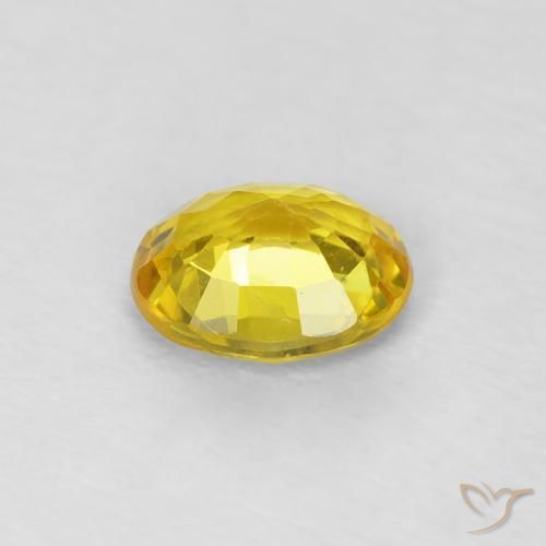 Sapphire Gemstone in 5.8 x 4.7 mm Size for Sale, Sapphire Stone in Medium Yellow Color