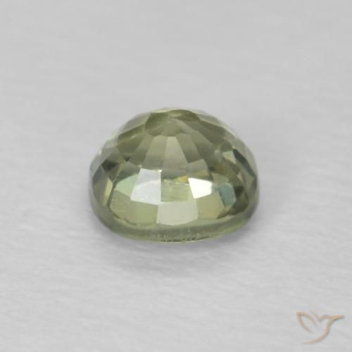 Sapphire Gemstone in 4.3 x 4.2 mm Size for Sale, Sapphire Stone in Very Light Sage Green Color