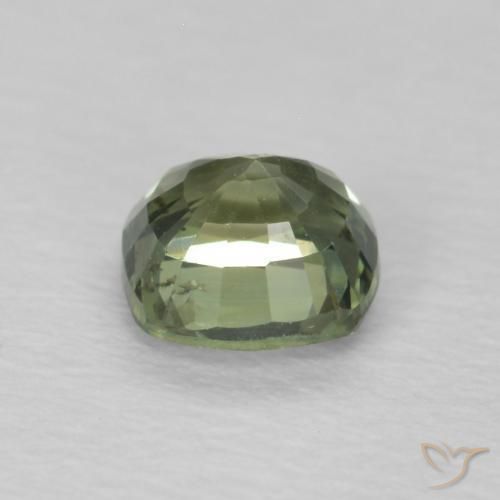 Sapphire Gemstone in 4.6 x 4.4 mm Size for Sale, Sapphire Stone in Sage Green Color