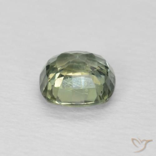 Sapphire Gemstone in 4.5 x 4.5 mm Size for Sale, Sapphire Stone in Sage Green Color